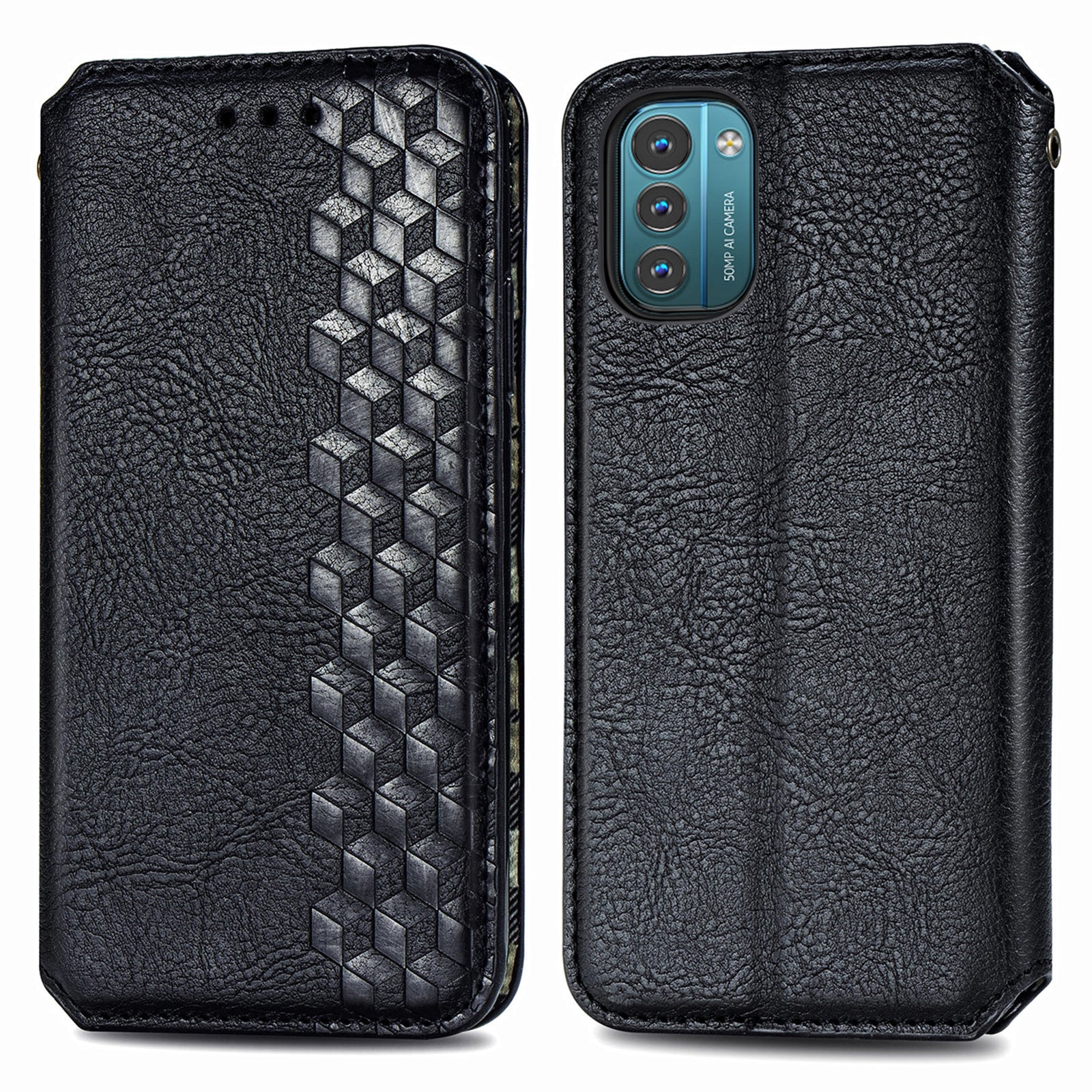 For Nokia G21 4G G11 4G Magnetic Auto-Absorbed Leather Phone Case Imprinting Rhombus Foldable Stand Cover Flip Wallet For Nokia G21 4G G11 4G Magnetic Auto-Absorbed Leather Phone Case Imprinting Rhombus Foldable Stand Cover Flip Wallet